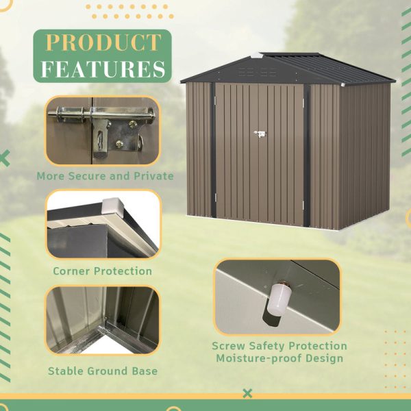 8 ft. W x 6 ft. D Metal Storage Shed - Image 6