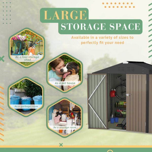 8 ft. W x 6 ft. D Metal Storage Shed - Image 7