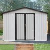 JUMMICO Garden 9 ft. W x 6 ft. D Metal Storage Shed - Image 8