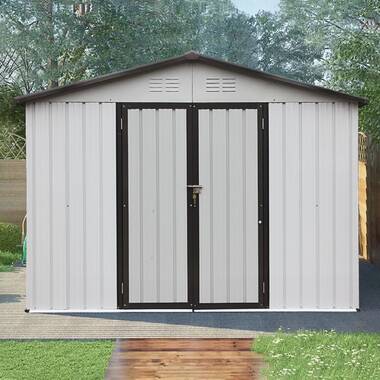 JUMMICO Garden 9 ft. W x 6 ft. D Metal Storage Shed - Image 8