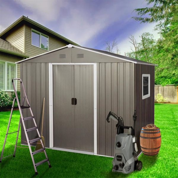8 ft. W x 6 ft. D Metal Vertical Storage Shed