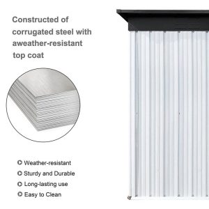 8 ft. W x 6 ft. D Stainless Steel Horizontal Storage Shed - Image 3