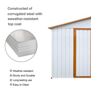 8 ft. W x 6 ft. D Stainless Steel Horizontal Storage Shed - Image 5