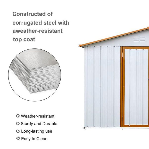 8 ft. W x 6 ft. D Stainless Steel Horizontal Storage Shed - Image 5