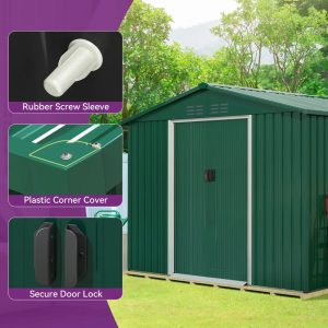 8 ft. W x 7 ft. D Steel Tool Shed