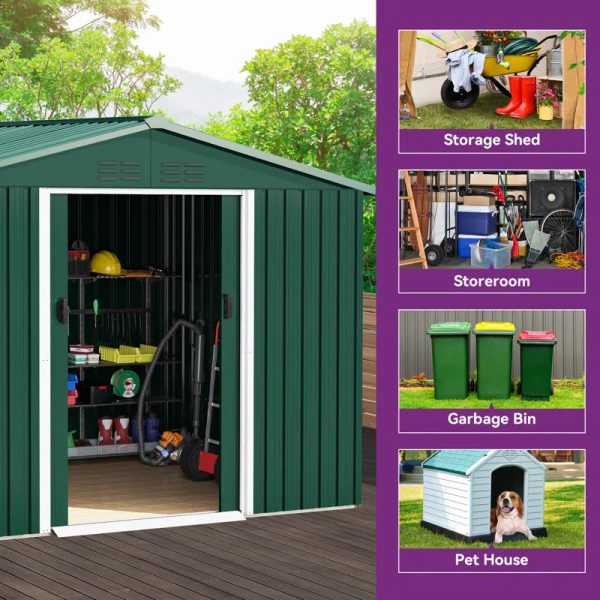 8 ft. W x 7 ft. D Steel Tool Shed - Image 3