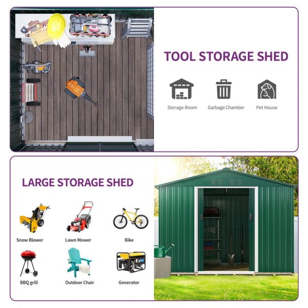 8 ft. W x 7 ft. D Steel Tool Shed - Image 4