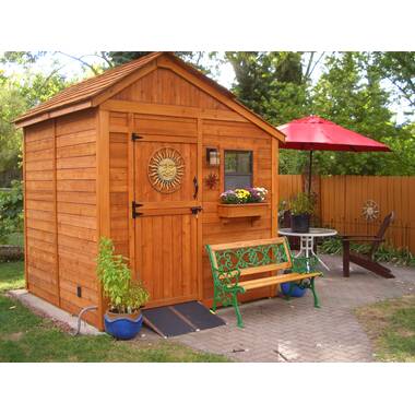 Cedarshed Cabana 10 ft. W x 8 ft. D Solid Wood Traditional Storage Shed - Image 8