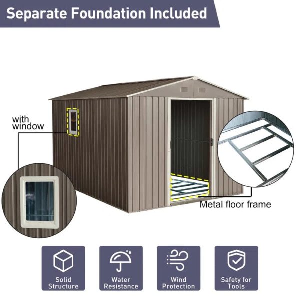 8 ft. x 10 ft. Metal Traditional Storage Shed - Image 2