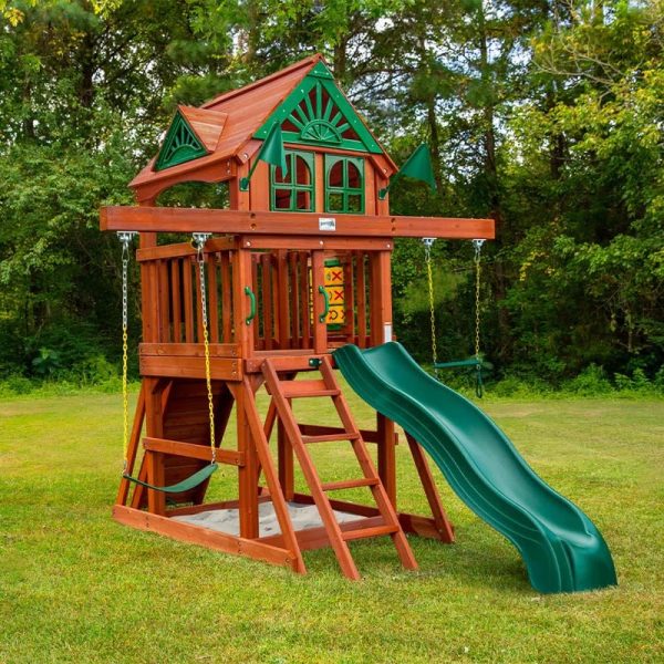 Five Star II Space Saver Swing Set with Wood Roof - Image 5