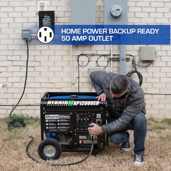 DuroMax XP13000EH Dual Fuel Portable Generator 13000 Watt Gas - Image 9