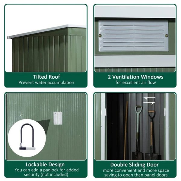 9 ft. W x 4 ft. D Metal Lean-To Storage Shed - Image 6