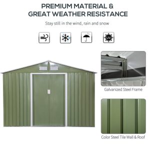9 ft. W x 6 ft. D Galvanized Steel Storage Shed - Image 4