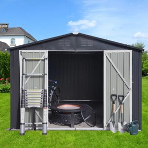 9 ft. W x 6 ft. D Metal Storage Shed - Image 4