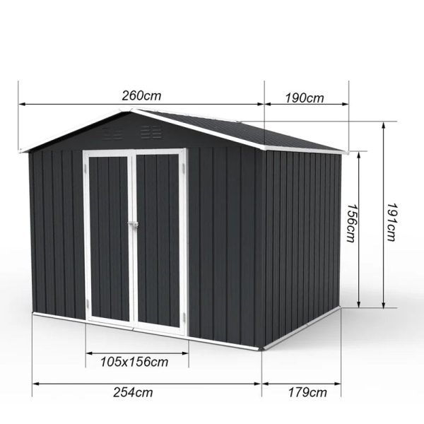 9 ft. W x 6 ft. D Metal Storage Shed - Image 5