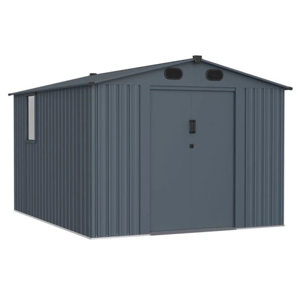 9 ft. W x 8 ft. D Metal Lean-To Storage Shed