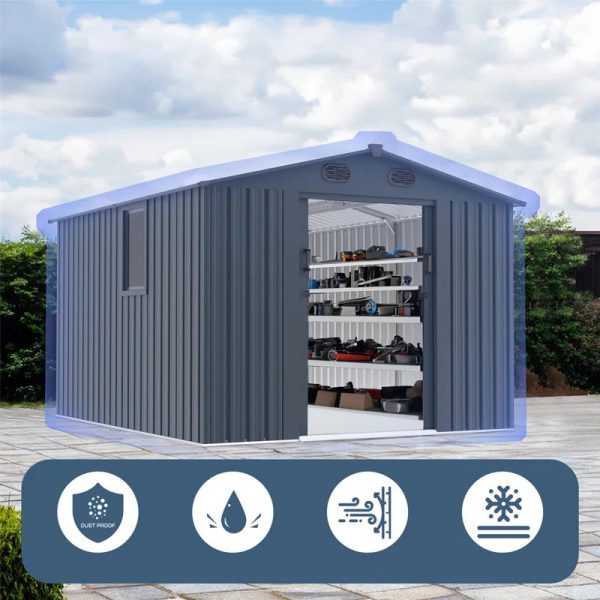 9 ft. W x 8 ft. D Metal Lean-To Storage Shed - Image 6