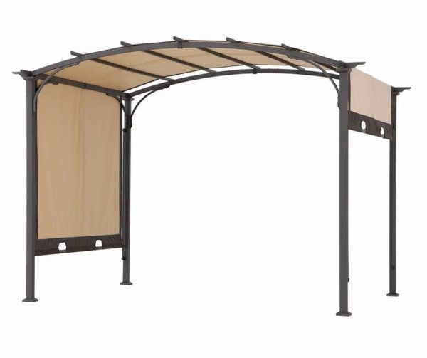 Lindt 9.5 X 11 Ft. Outdoor Steel Arched Pergola with Adjustable Canopy - Image 2