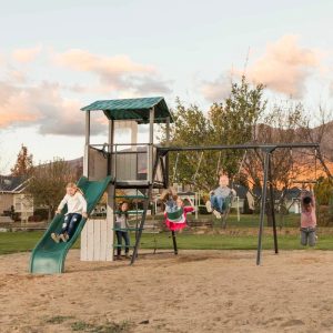 Adventure Lifetime Powder Coated Steel Swing Set with 2 Swing(s) , 1 Slide(s)