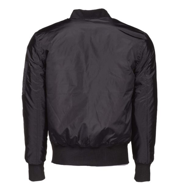 Allan’s black Nylon flight jacket with ribbed waist - Image 2