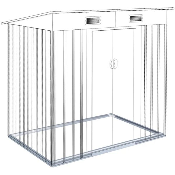 Aoxun 4′ X 6′ Metal Outdoor Garden Storage Shed Outdoor Tool House With Sliding Door For Backyard Garden Lawn Equipment (without Floor Frame) - Image 6