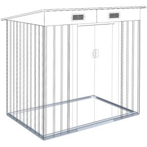 Aoxun 4′ X 6′ Metal Outdoor Garden Storage Shed Outdoor Tool House With Sliding Door For Backyard Garden Lawn Equipment (without Floor Frame) - Image 6