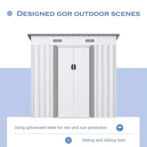 Aoxun 4′ X 6′ Metal Outdoor Garden Storage Shed Outdoor Tool House With Sliding Door For Backyard Garden Lawn Equipment (without Floor Frame) - Image 7