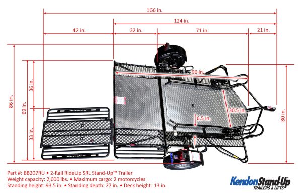 Go! Series Dual Rail Ride-Up Folding Motorcycle Trailer - Image 9