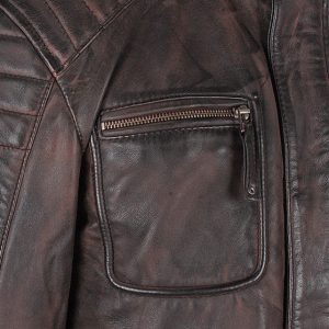 Men’s Benton Distressed moto style Leather Jacket - Image 4