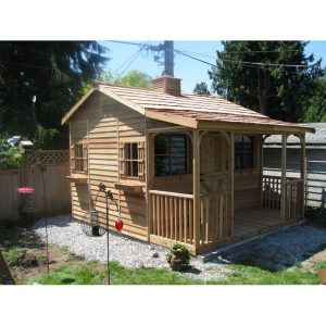 Cedarshed Bunkhouse 12 ft. W x 14 ft. D Solid and Manufactured Wood Storage Shed