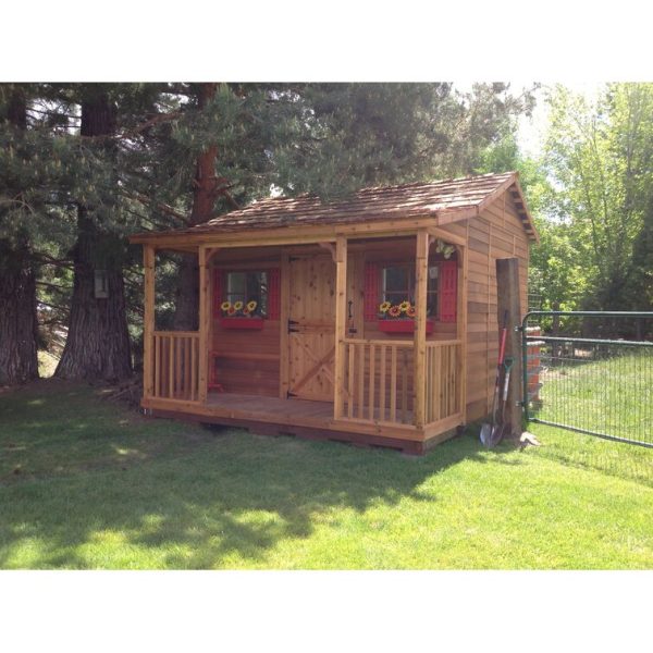Cedarshed Bunkhouse 12 ft. W x 14 ft. D Solid and Manufactured Wood Storage Shed - Image 2