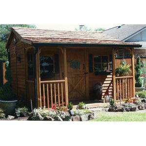 Cedarshed Bunkhouse 9 ft. W x 10 ft. D Solid and Manufacture Wood Traditional Storage Shed