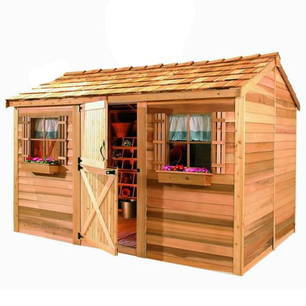 Cedarshed Cabana 10 ft. W x 8 ft. D Solid Wood Traditional Storage Shed - Image 2
