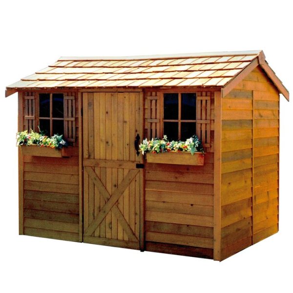 Cedarshed Cabana 10 ft. W x 8 ft. D Solid Wood Traditional Storage Shed - Image 3