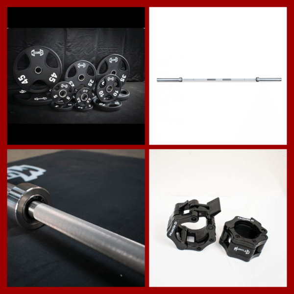 Hard Chrome Olympic Bar and Olympic Urethane Weight Plate Sets - Image 2