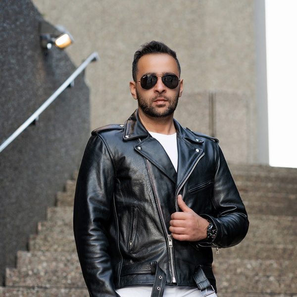 “Perfect” Biker Style Classic Black Premium Heavy Leather Jacket - Image 2