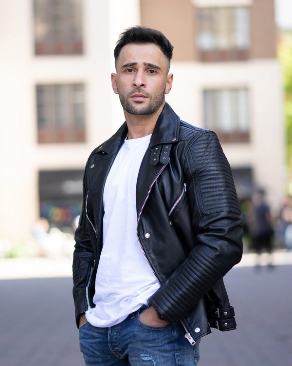 Micheals Biker style leather jacket with Snap buttons closure - Image 3