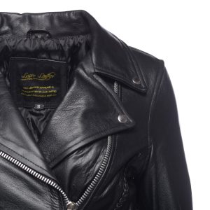 Anna Biker Heavy Leather Jacket With Braiding - Image 3