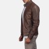 Dean brown leather biker jacket for men