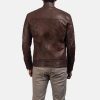Dean brown leather biker jacket for men - Image 4