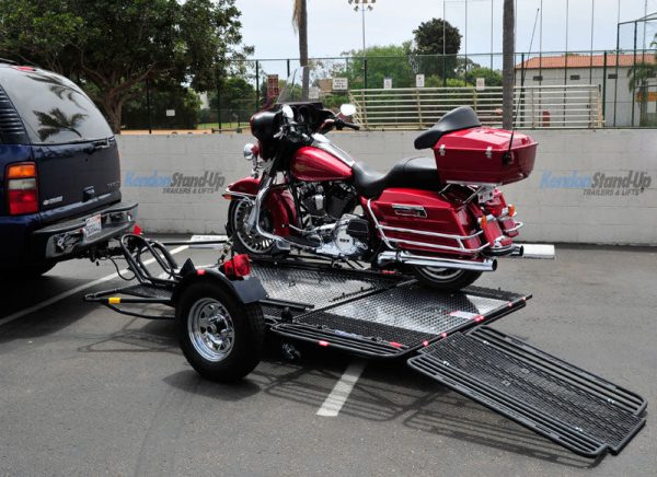 Dual Ride-Up SRL Folding Motorcycle Trailer - Image 9