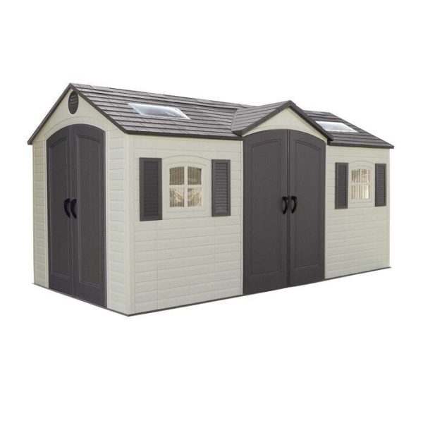 Dual Entry 15 ft. W x 8 ft. D Plastic Storage Shed - Image 3