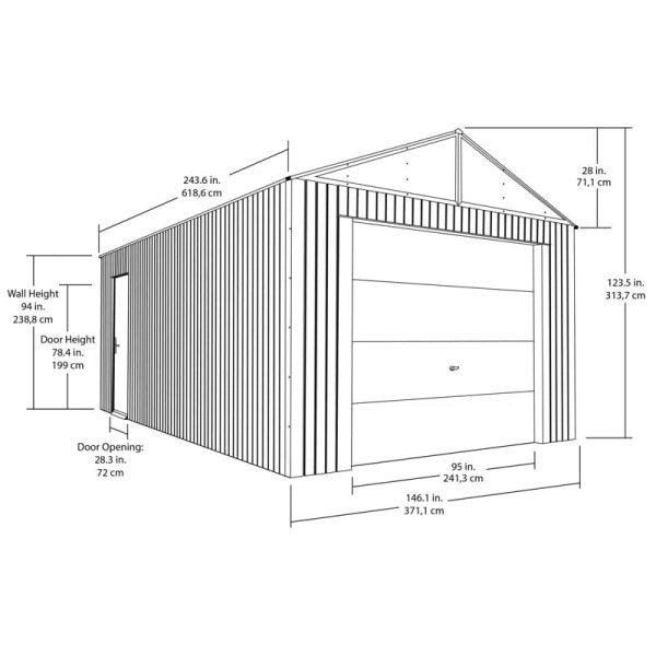 Everest 12 ft. x 20 ft. Metal Garage Shed - Image 4