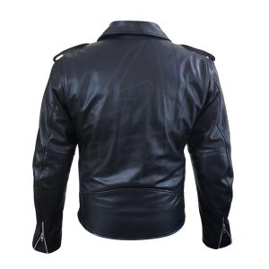 “Perfect” Biker Style Classic Black Premium Heavy Leather Jacket - Image 4