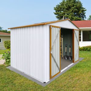 JUMMICO Garden 9 ft. W x 6 ft. D Metal Storage Shed