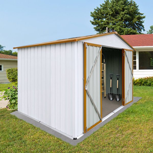 JUMMICO Garden 9 ft. W x 6 ft. D Metal Storage Shed