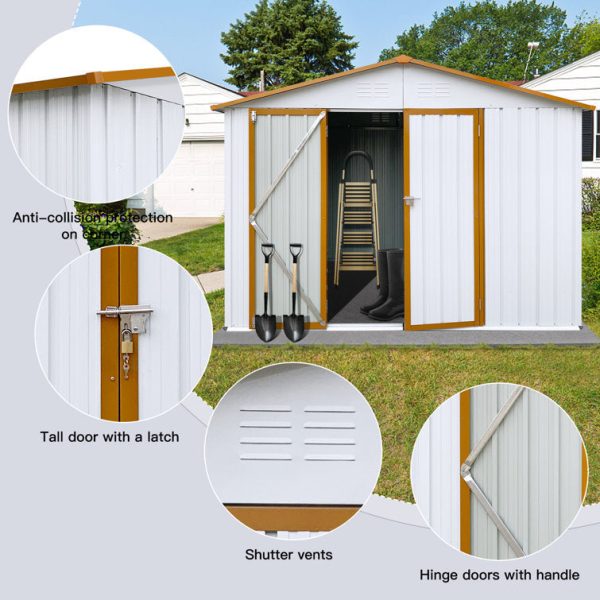 JUMMICO Garden 9 ft. W x 6 ft. D Metal Storage Shed - Image 3