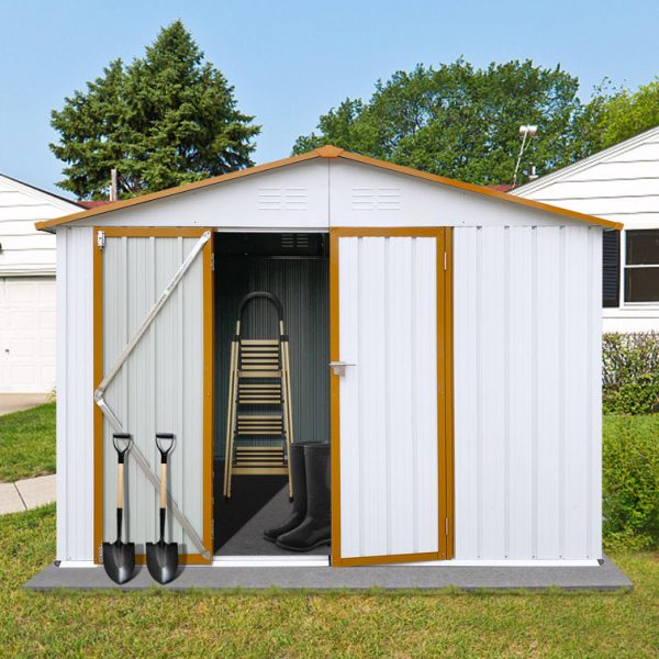 JUMMICO Garden 9 ft. W x 6 ft. D Metal Storage Shed - Image 2