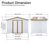 JUMMICO Garden 9 ft. W x 6 ft. D Metal Storage Shed - Image 4