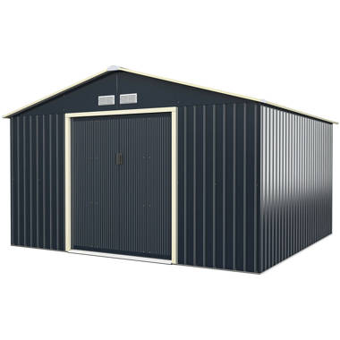 JUMMICO Garden 9 ft. W x 6 ft. D Metal Storage Shed - Image 9